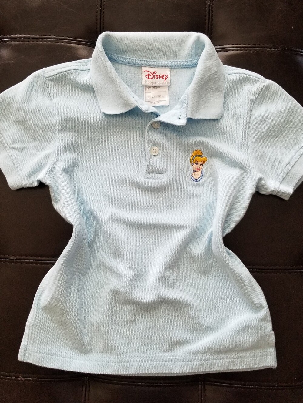 ❗Vintage 2000s Disney Cinderella Baby Blue Girls Polo Size Small❗